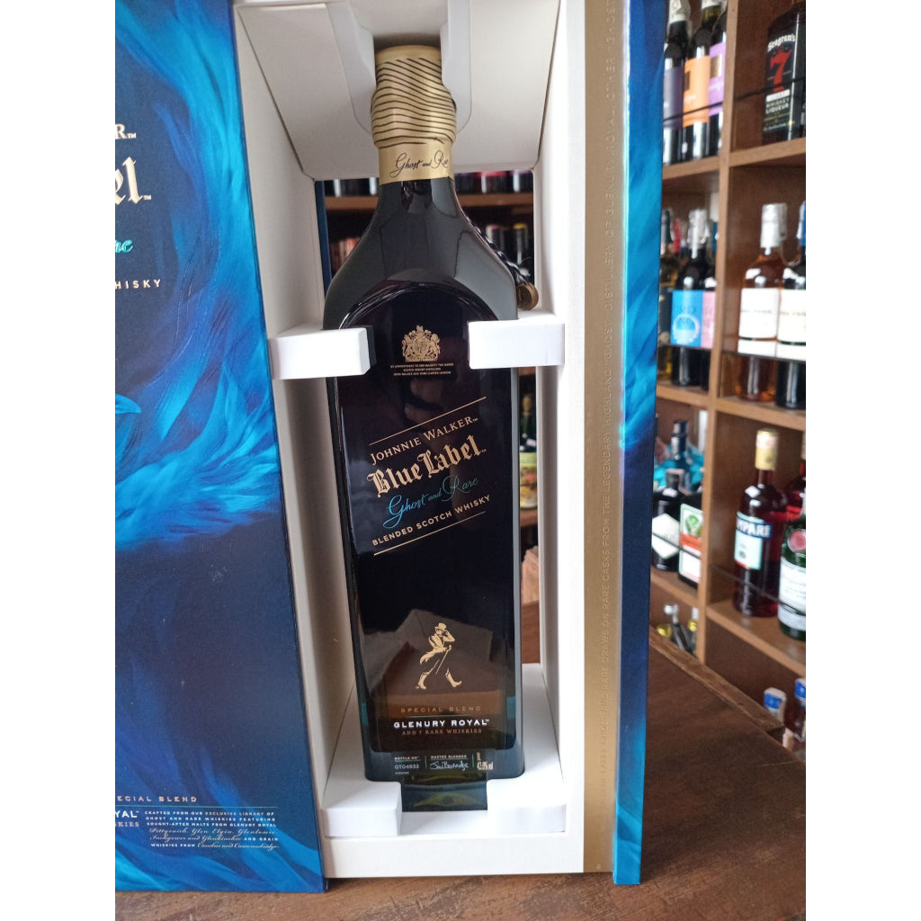 Johnnie Walker Blue Label Ghost and Rare Glenury Royal 1L