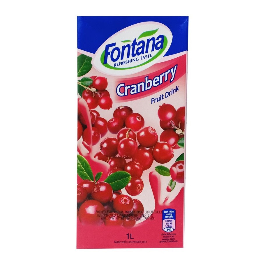 Fontana Cranberry Juice 1L